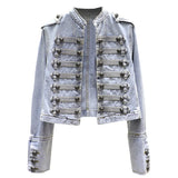 Julane Vintage Military Denim Jacket