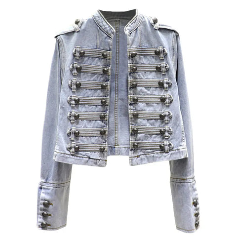 Julane Vintage Military Denim Jacket