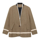 Jules Sporty Stripe Woolen Knit Blazer