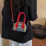 Julia Flannel Plaid Mini Bowling Bag