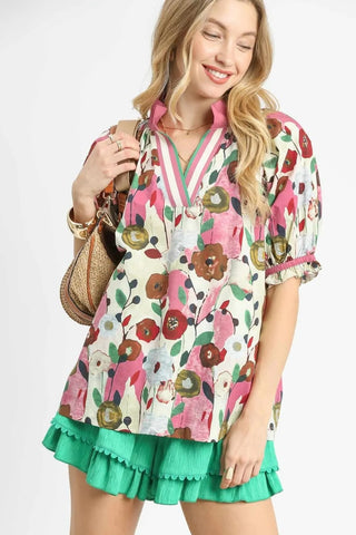 Julia Floral Print Puff Sleeve Blouse