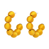 Juliana Silk Pom Pom Hoop Earrings - 9 Colors watereverysunday