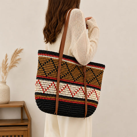 Kaia Tribal Crochet Tote Bag