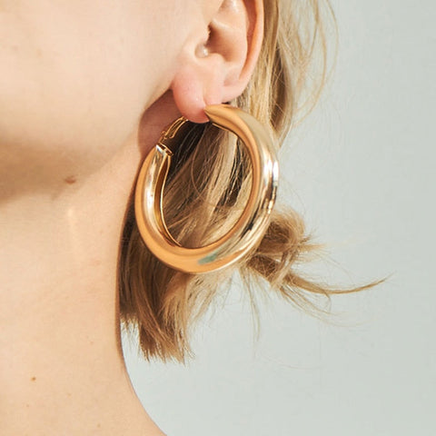 Kajsa Big Hoop Earrings - Gold or Silver watereverysunday