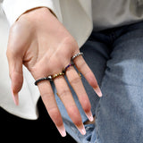 Kamala Hematite Rings with Chain Pendant Charm watereverysunday