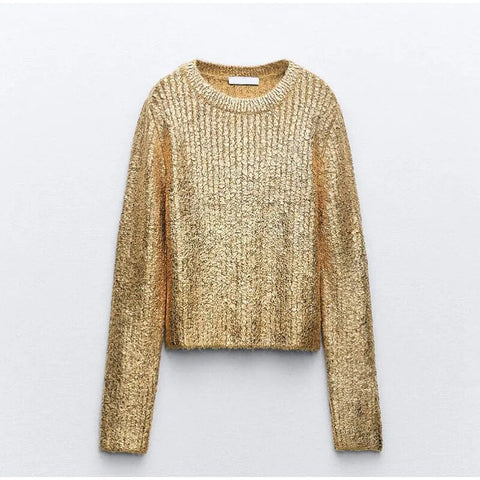Kana Gold Metallic Sweater watereverysunday