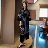 Karuna Embroidery Flower Velvet Robe - 2 Styles watereverysunday