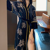 Karuna Embroidery Flower Velvet Robe - 2 Styles watereverysunday
