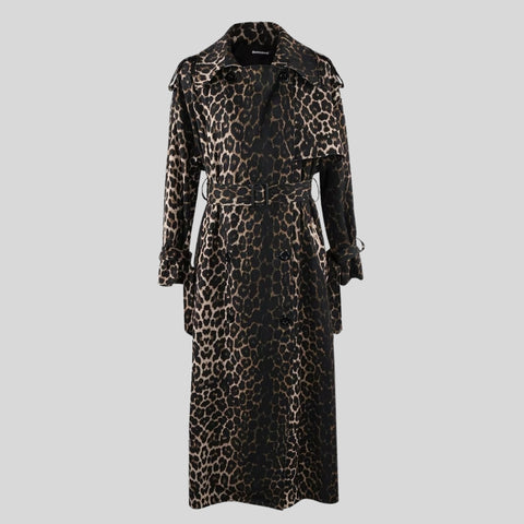 Karuna Leopard Print Belted Trench Coat
