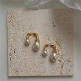 Kasa Double Sided Pearl Stud Earrings