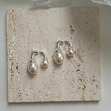 Kasa Double Sided Pearl Stud Earrings