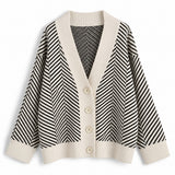 Kate Herringbone Oversized Knit Cardigan