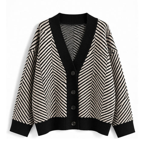 Kate Herringbone Oversized Knit Cardigan