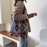 Kateri Tribal Prints Knitted Bag - 4 Colors watereverysunday
