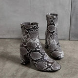 Kayeli Snake Print Ankle Boots watereverysunday