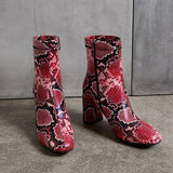 Kayeli Snake Print Ankle Boots watereverysunday