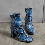 Kayeli Snake Print Ankle Boots watereverysunday