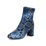 Kayeli Snake Print Ankle Boots watereverysunday