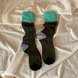 Kei Two Tone Knee High Fashion Socks