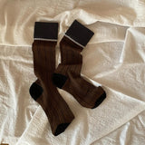 Kei Two Tone Knee High Fashion Socks