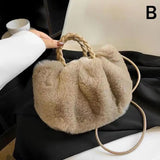 Kiania Faux Mink Pumpkin Bag