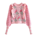 Kiara Sweet Ruffles Cropped Sweater - 2 Colors watereverysunday