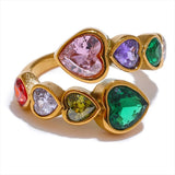 Kielo Cubic Zirconia Heart Charm Ring