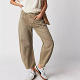 Killia Cropped Wide Leg Barrel Jeans