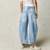 Killia Cropped Wide Leg Barrel Jeans