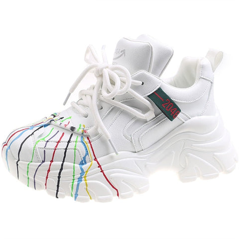 Kora Colorful Paint lines Sneakers - 3 Colors watereverysunday