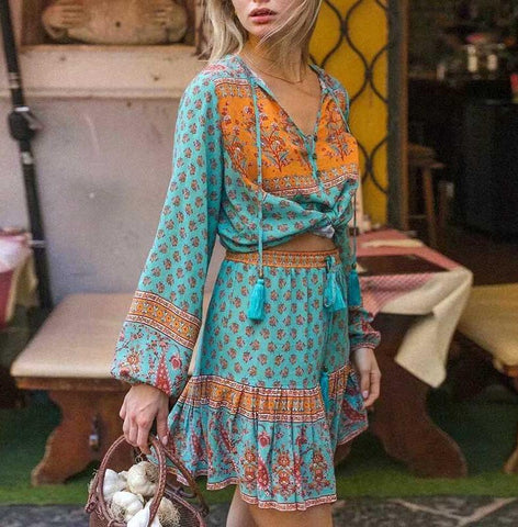 Krizia Vintage Bohemian 2-Piece Dress Set watereverysunday