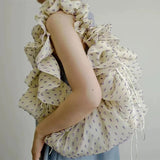 LIna Polka Dot Ruffle Scrunch Shoulder Bag