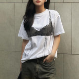 Lace Bra Prints T-Shirts - 2 Colors watereverysunday