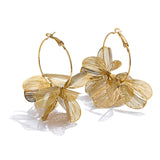 Lamari Metal Grid Flower Hoop Earrings