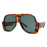 Edith Vintage Oval Aviator Sunglasses