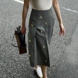 Leslie Crystal Embellished Pleated Midi Skirt - S/US XS (SALE)