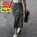 Leslie Crystal Embellished Pleated Midi Skirt - S/US XS (SALE)