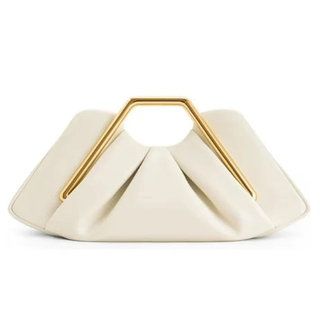 Lexie Gold Metal Handle Clutch Bag