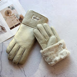 Sheepskin Shearling Wool Fur Gloves 