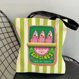 Riviera Sardine Tin Graphic Tote Bag