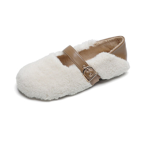 Lila Faux Fur Foldable Heel Ballet Flat Slippers - 3 Colors watereverysunday