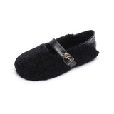 Lila Faux Fur Foldable Heel Ballet Flat Slippers - 3 Colors watereverysunday