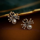 Lilith Vintage Pearl Spider Stud Earrings