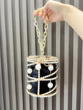 Lillian Rhinestone Pearl Cage Mini Bag