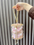 Lillian Rhinestone Pearl Cage Mini Bag