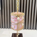 Lillian Rhinestone Pearl Cage Mini Bag