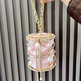 Lillian Rhinestone Pearl Cage Mini Bag