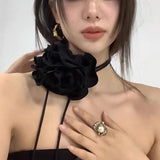 Linea Big Flower Corsage Chocker Necklaces - 4 Colors watereverysunday