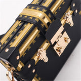 Lock & Embellished Box Clutch Shoulder Bag - 4 Colors watereverysunday