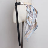 Long Faux Leather Belt with Silk Scarf watereverysunday